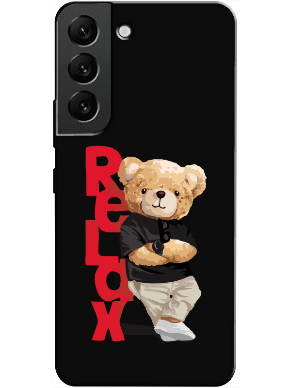 Samsung%20S22%20Teddy%20Bear%20Relax%20Siyah%20Telefon%20Kılıfı