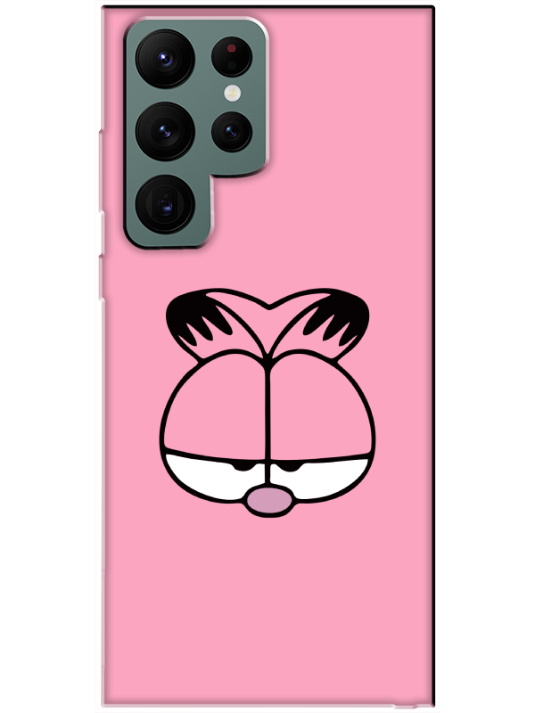 Samsung%20S22%20Ultra%20Garfield%20Pembe%20Telefon%20Kılıfı