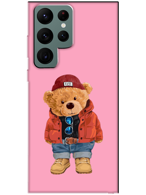 Samsung%20S22%20Ultra%20Teddy%20Bear%20Pembe%20Telefon%20Kılıfı