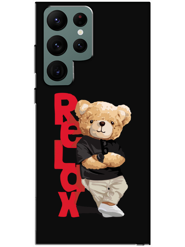 Samsung%20S22%20Ultra%20Teddy%20Bear%20Relax%20Siyah%20Telefon%20Kılıfı