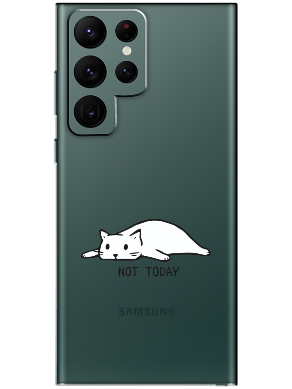 Samsung%20S22%20Ultra%20Not%20Today%20Kedi%20Şeffaf%20Telefon%20Kılıfı