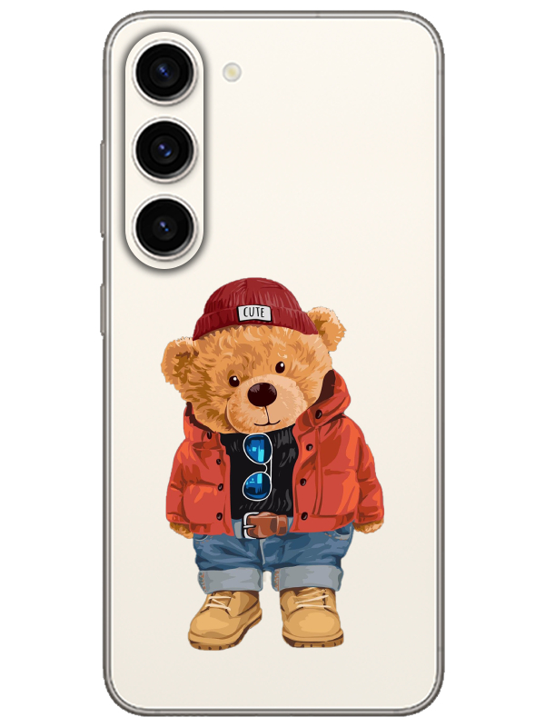 Samsung%20S23%20Teddy%20Bear%20Şeffaf%20Telefon%20Kılıfı