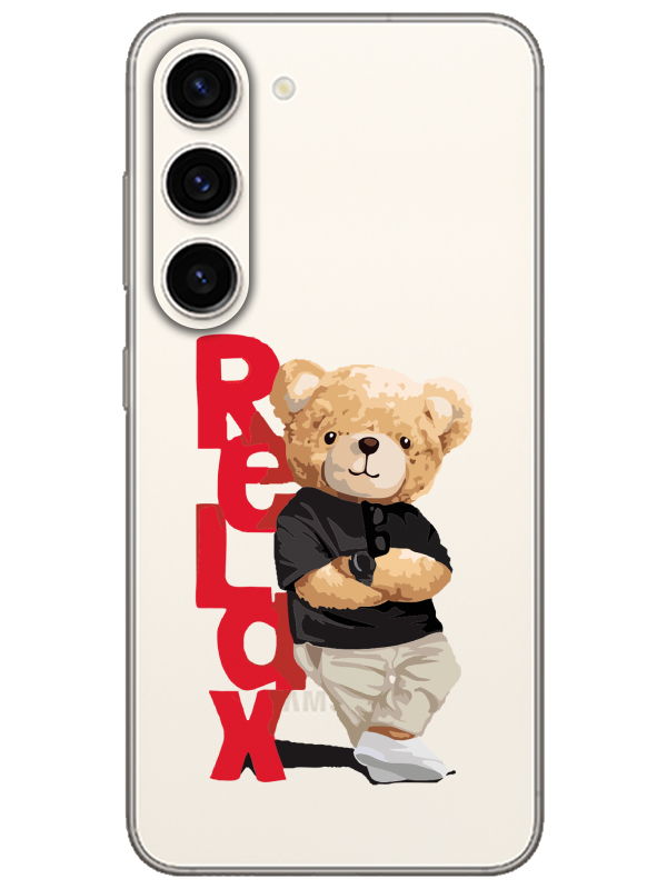 Samsung%20S23%20Teddy%20Bear%20Relax%20Şeffaf%20Telefon%20Kılıfı