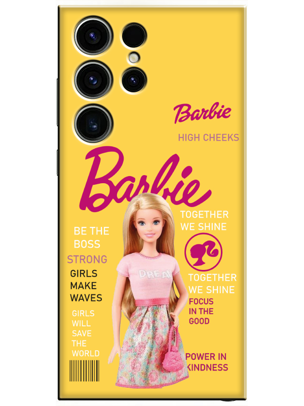 Samsung%20S23%20Ultra%20Barbie%20Sarı%20Telefon%20Kılıfı