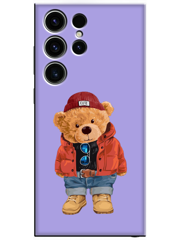 Samsung%20S23%20Ultra%20Teddy%20Bear%20Lila%20Telefon%20Kılıfı