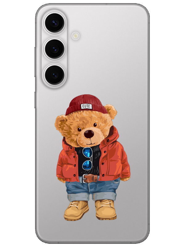 Samsung%20S24%20Plus%20Teddy%20Bear%20Şeffaf%20Telefon%20Kılıfı