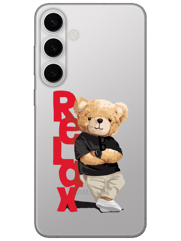 Samsung%20S24%20Teddy%20Bear%20Relax%20Şeffaf%20Telefon%20Kılıfı