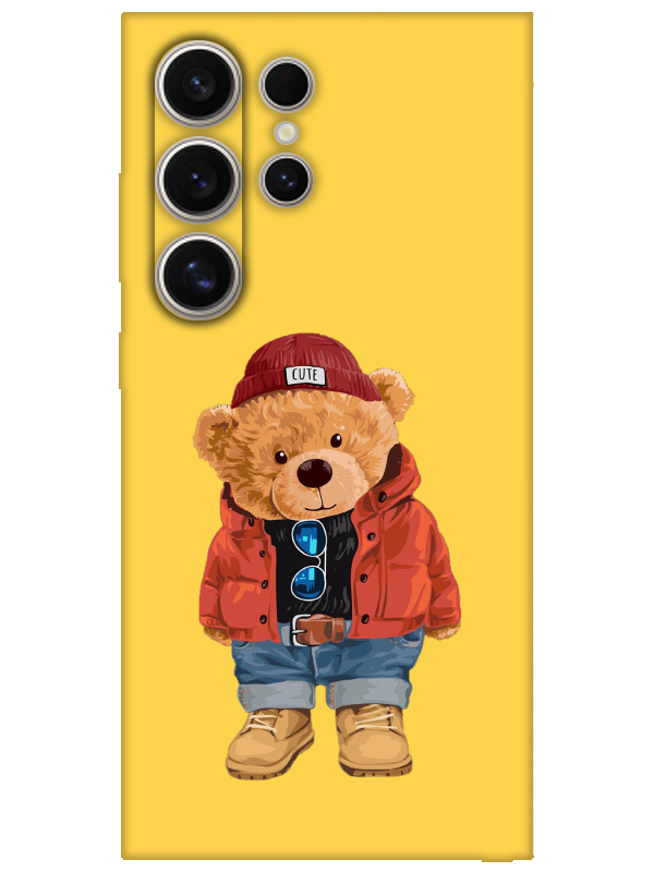 Samsung%20S24%20Ultra%20Teddy%20Bear%20Sarı%20Telefon%20Kılıfı