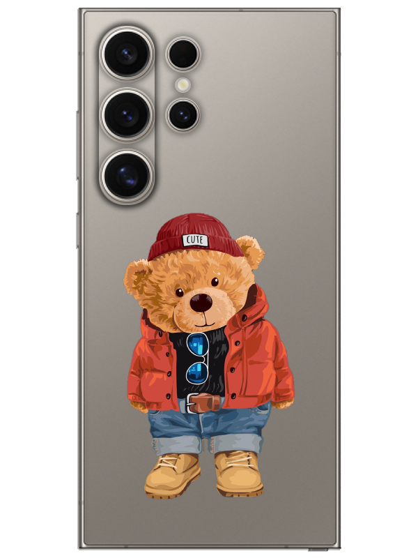 Samsung%20S24%20Ultra%20Teddy%20Bear%20Şeffaf%20Telefon%20Kılıfı