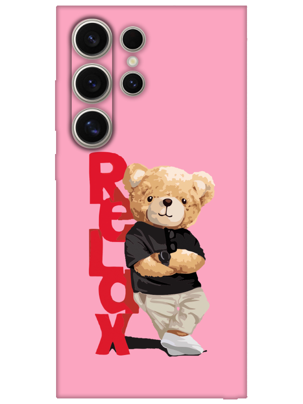 Samsung%20S24%20Ultra%20Teddy%20Bear%20Relax%20Pembe%20Telefon%20Kılıfı