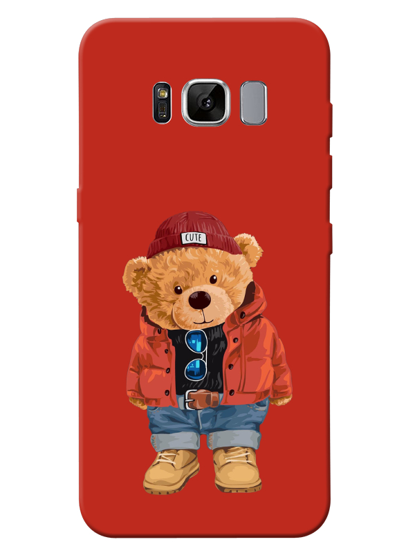 Samsung%20S8%20Teddy%20Bear%20Kırmızı%20Telefon%20Kılıfı