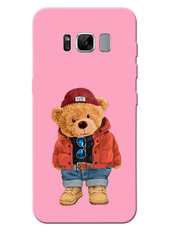 Samsung%20S8%20Teddy%20Bear%20Pembe%20Telefon%20Kılıfı