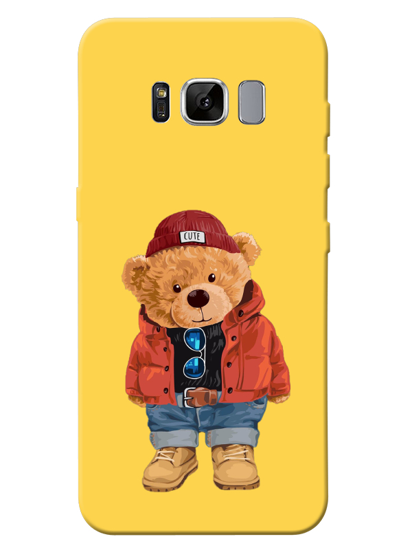 Samsung%20S8%20Teddy%20Bear%20Sarı%20Telefon%20Kılıfı