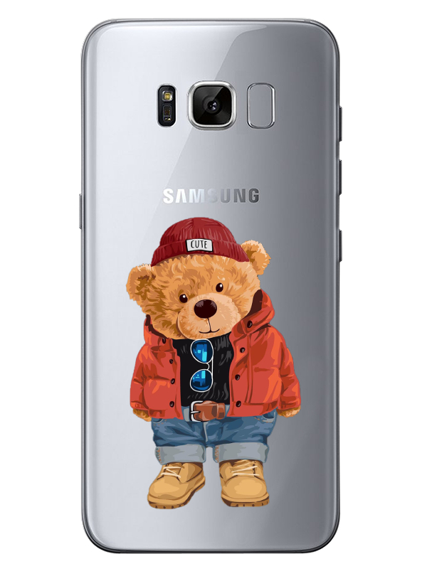 Samsung%20S8%20Teddy%20Bear%20Şeffaf%20Telefon%20Kılıfı