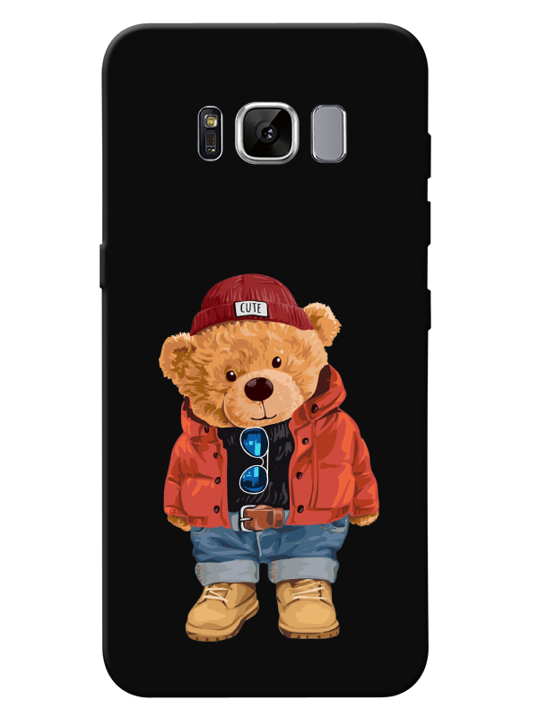 Samsung%20S8%20Teddy%20Bear%20Siyah%20Telefon%20Kılıfı