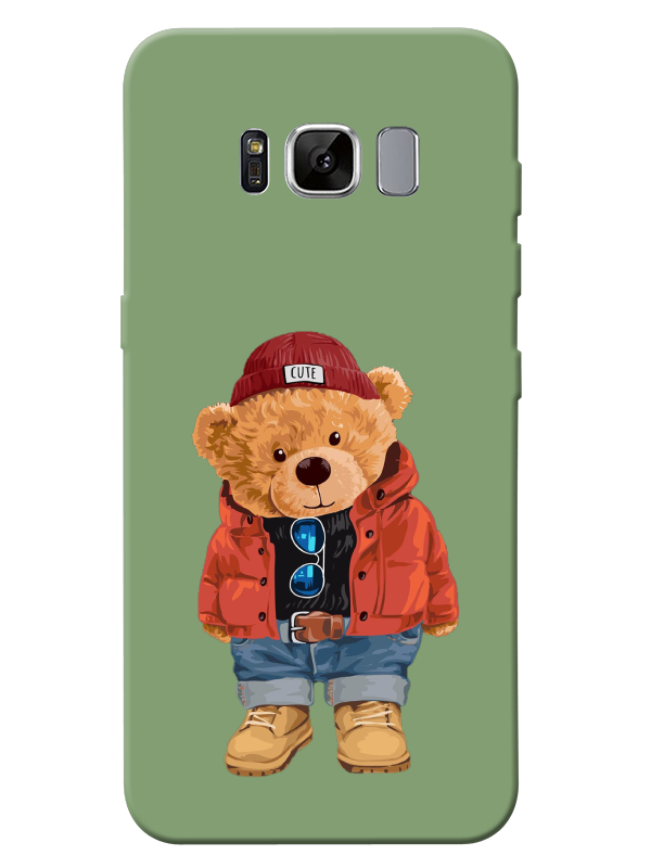 Samsung%20S8%20Teddy%20Bear%20Yeşil%20Telefon%20Kılıfı