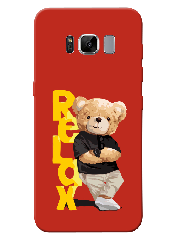 Samsung%20S8%20Teddy%20Bear%20Relax%20Kırmızı%20Telefon%20Kılıfı