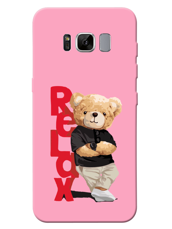 Samsung%20S8%20Teddy%20Bear%20Relax%20Pembe%20Telefon%20Kılıfı