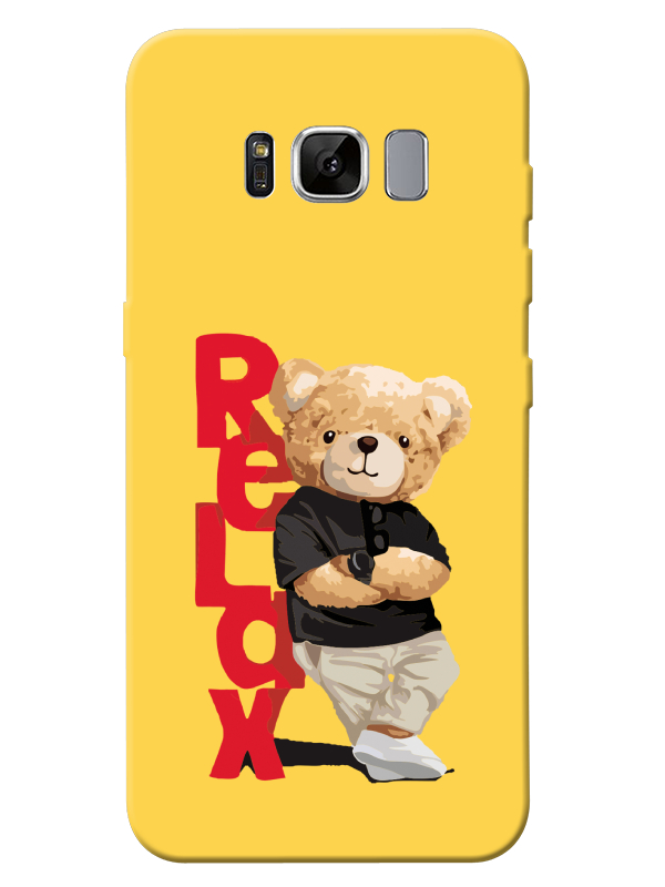 Samsung%20S8%20Teddy%20Bear%20Relax%20Sarı%20Telefon%20Kılıfı