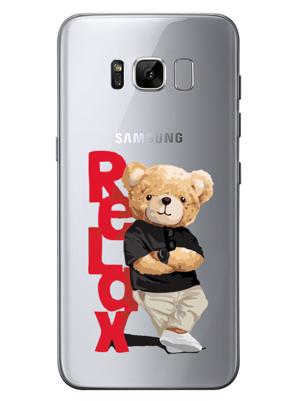 Samsung%20S8%20Teddy%20Bear%20Relax%20Şeffaf%20Telefon%20Kılıfı