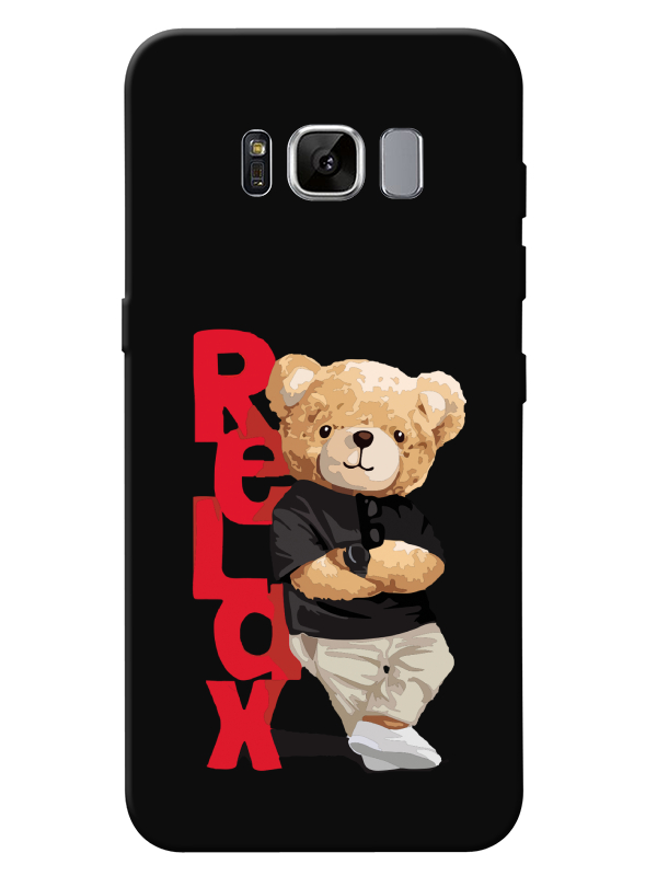 Samsung%20S8%20Teddy%20Bear%20Relax%20Siyah%20Telefon%20Kılıfı