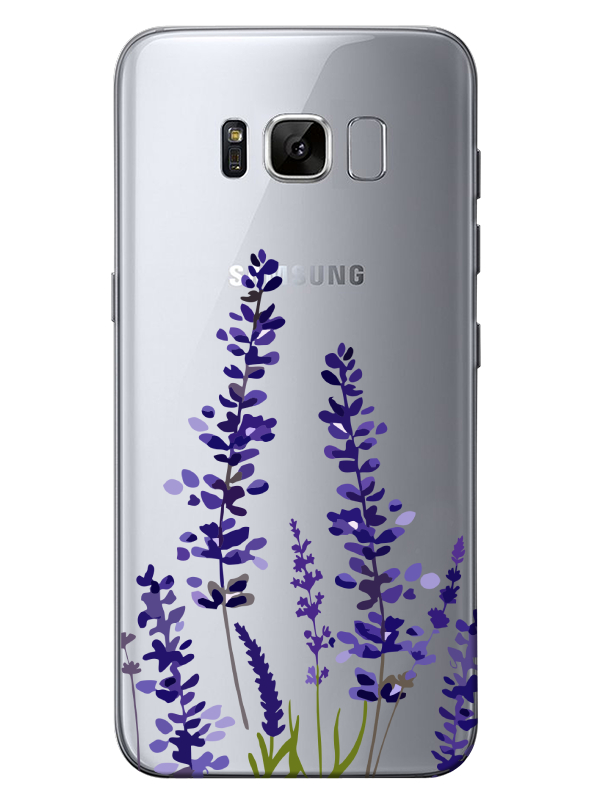 Samsung%20S8%20Lavanta%20Desenli%20Şeffaf%20Telefon%20Kılıfı