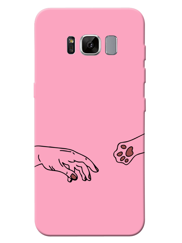 Samsung%20S8%20Hand%20And%20Paw%20Pembe%20Telefon%20Kılıfı