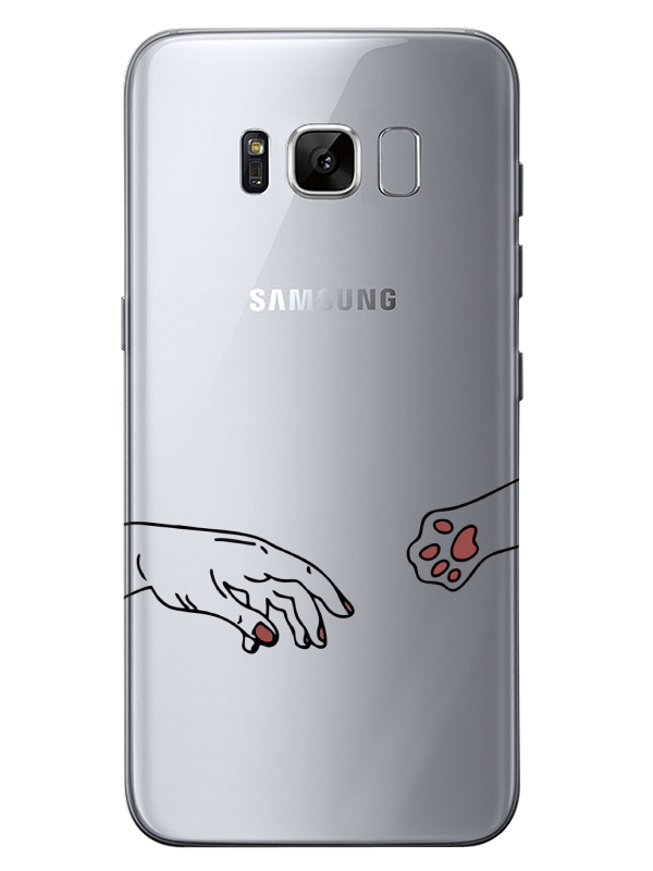 Samsung%20S8%20Hand%20And%20Paw%20Şeffaf%20Telefon%20Kılıfı