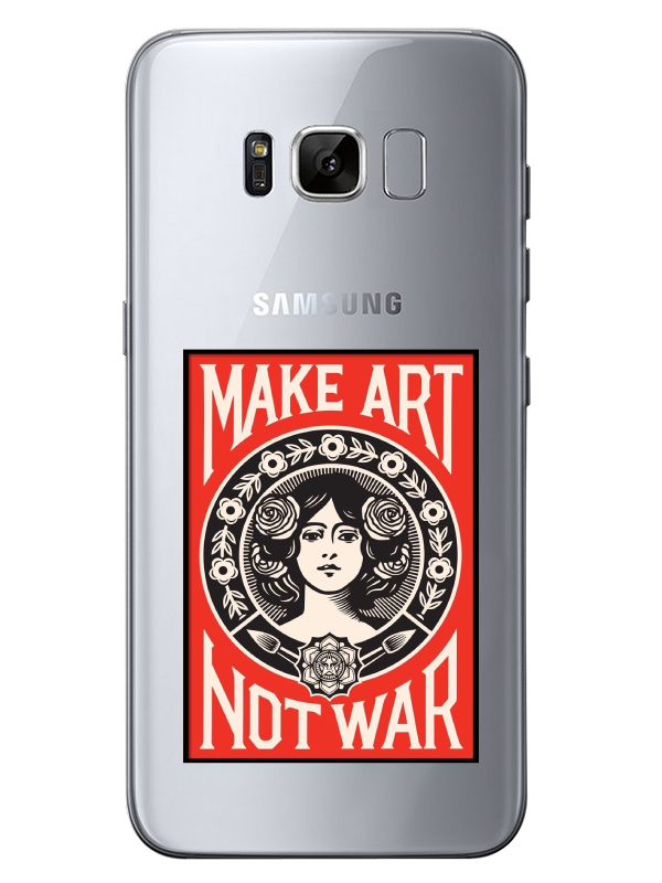 Samsung%20S8%20Make%20Art%20Not%20War%20Şeffaf%20Telefon%20Kılıfı