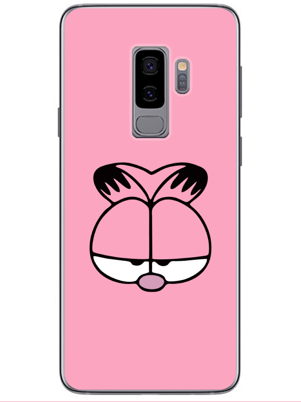 Samsung%20S9%20Garfield%20Pembe%20Telefon%20Kılıfı