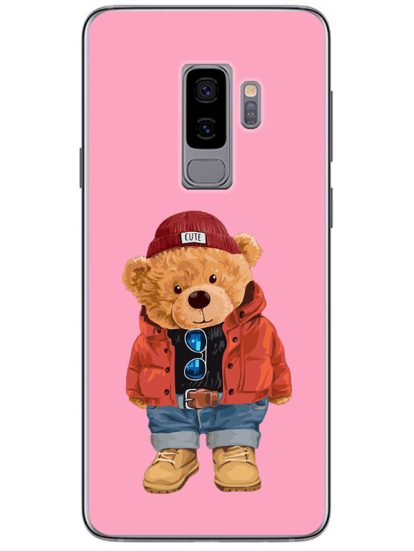 Samsung%20S9%20Teddy%20Bear%20Pembe%20Telefon%20Kılıfı