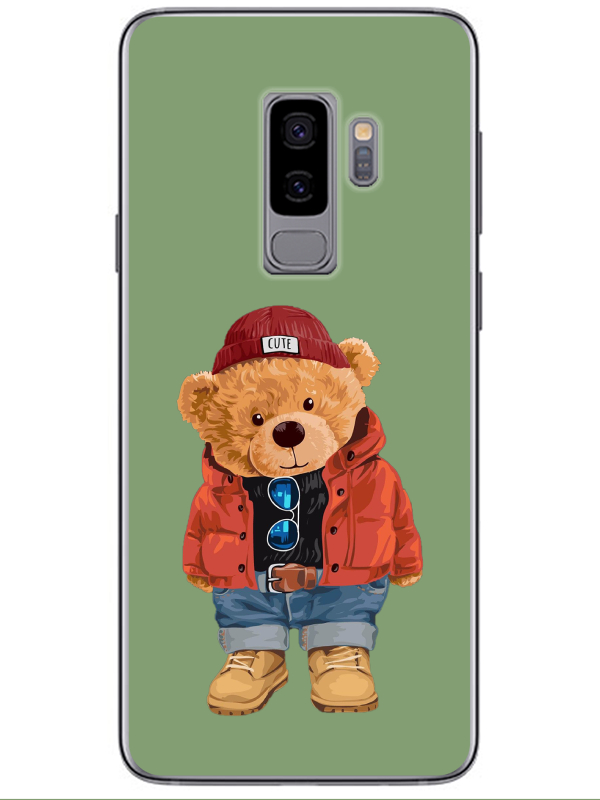 Samsung%20S9%20Teddy%20Bear%20Yeşil%20Telefon%20Kılıfı