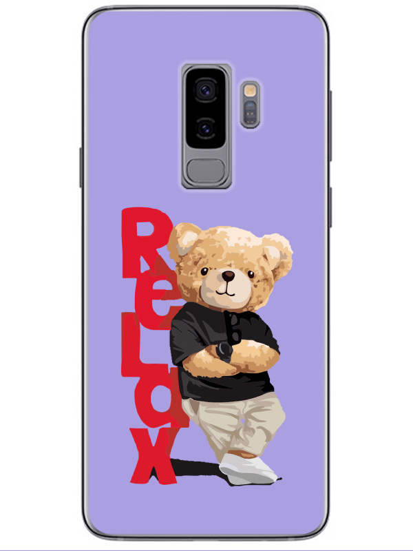 Samsung%20S9%20Teddy%20Bear%20Relax%20Lila%20Telefon%20Kılıfı