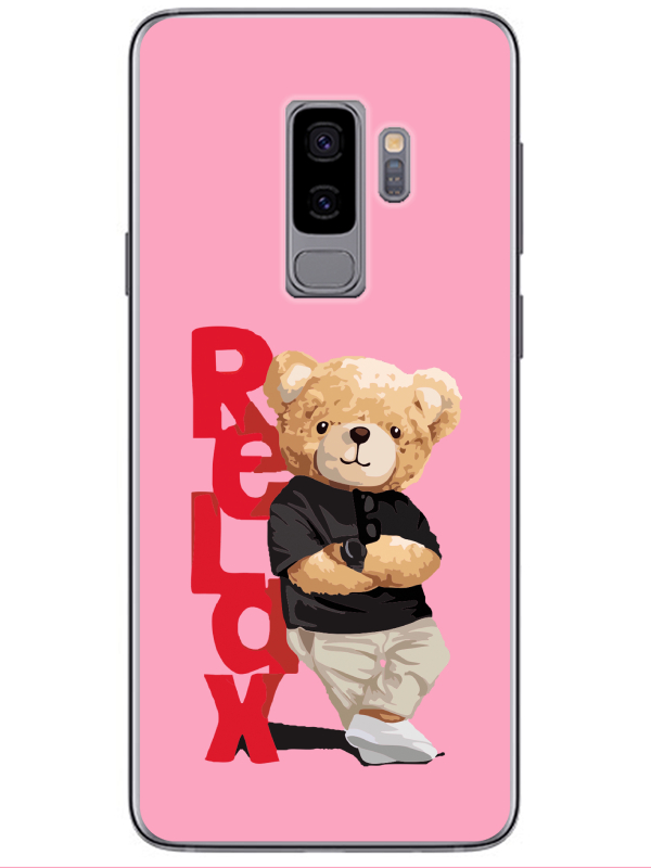 Samsung%20S9%20Teddy%20Bear%20Relax%20Pembe%20Telefon%20Kılıfı