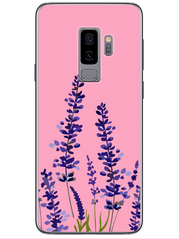 Samsung%20S9%20Lavanta%20Desenli%20Pembe%20Telefon%20Kılıfı