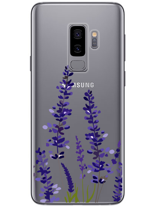 Samsung%20S9%20Lavanta%20Desenli%20Şeffaf%20Telefon%20Kılıfı