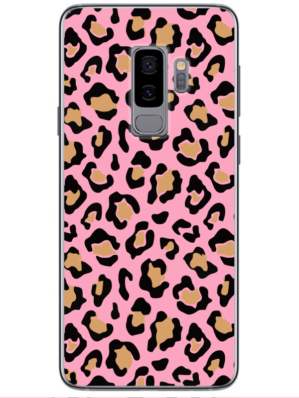 Samsung%20S9%20Leopar%20Desenli%20Pembe%20Telefon%20Kılıfı