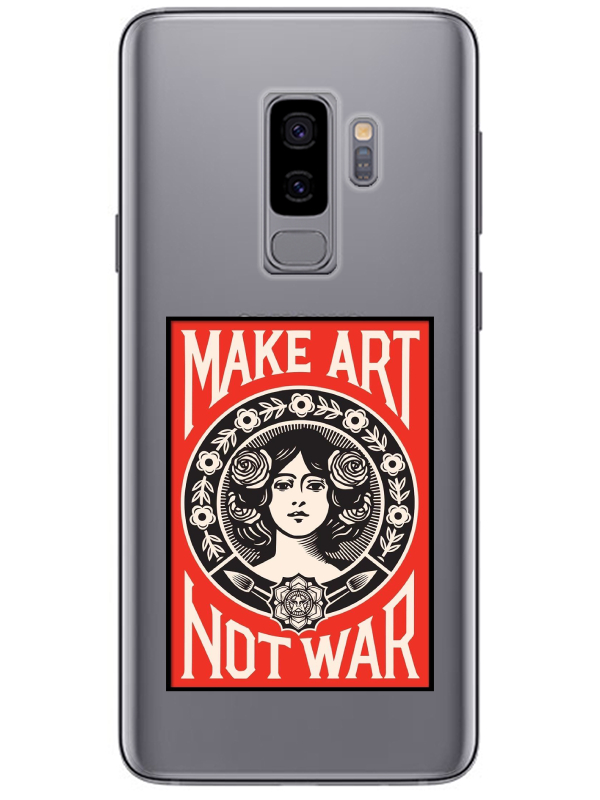 Samsung%20S9%20Make%20Art%20Not%20War%20Şeffaf%20Telefon%20Kılıfı