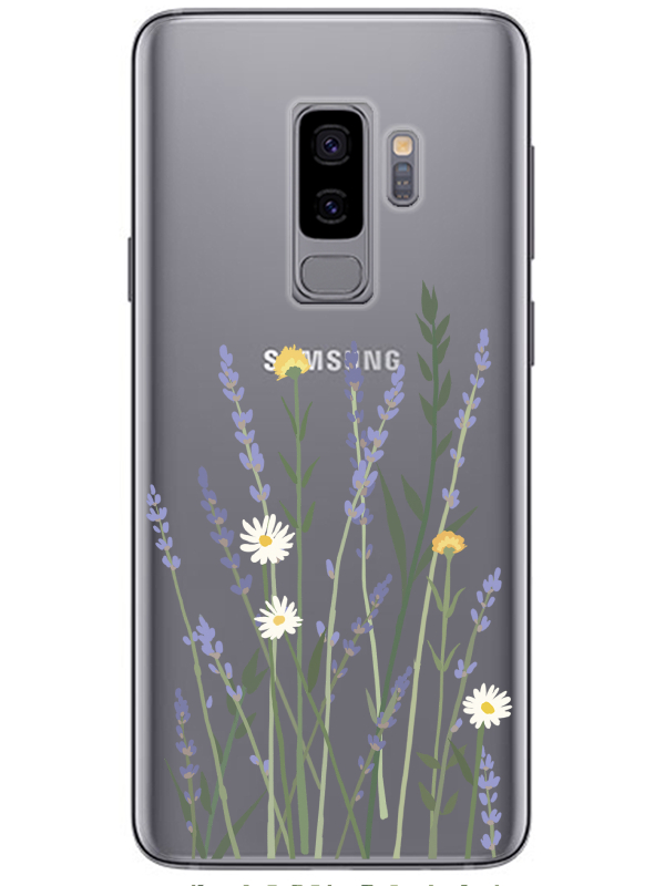 Samsung%20S9%20Plus%20Lavanta%20Desenli%20Şeffaf%20Telefon%20Kılıfı