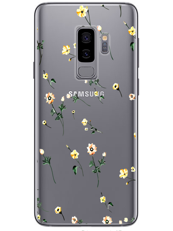 Samsung%20S9%20Plus%20Çiçekli%20Şeffaf%20Telefon%20Kılıfı