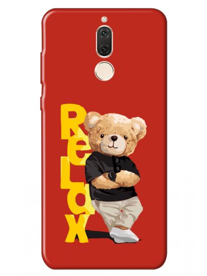 Huawei Mate 10 Lite Teddy Bear Relax Kırmızı Telefon Kılıfı