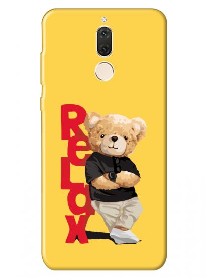 Huawei Mate 10 Lite Teddy Bear Relax Sarı Telefon Kılıfı