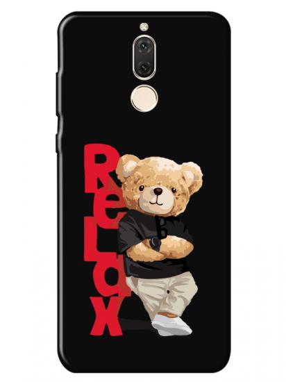 Huawei Mate 10 Lite Teddy Bear Relax Siyah Telefon Kılıfı