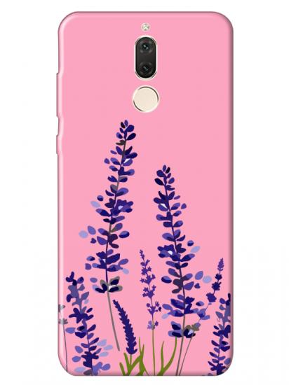 Huawei Mate 10 Lite Lavanta Desenli Pembe Telefon Kılıfı