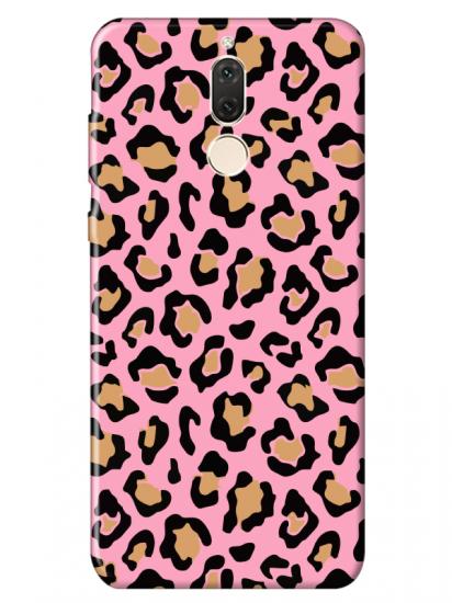 Huawei Mate 10 Lite Leopar Desenli Pembe Telefon Kılıfı