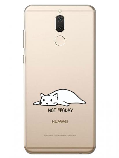 Huawei Mate 10 Lite Not Today Kedi Şeffaf Telefon Kılıfı