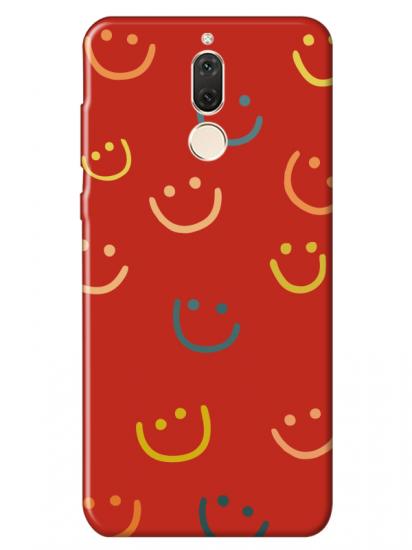 Huawei Mate 10 Lite Emoji Gülen Yüz Kırmızı Telefon Kılıfı