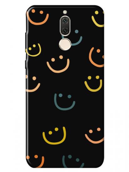 Huawei Mate 10 Lite Emoji Gülen Yüz Siyah Telefon Kılıfı