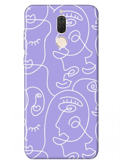 Huawei Mate 10 Lite Face Art Lila Telefon Kılıfı