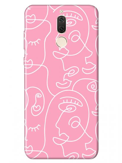 Huawei Mate 10 Lite Face Art Pembe Telefon Kılıfı